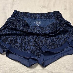 Athleta Women's Blue Mesh racer run Shorts